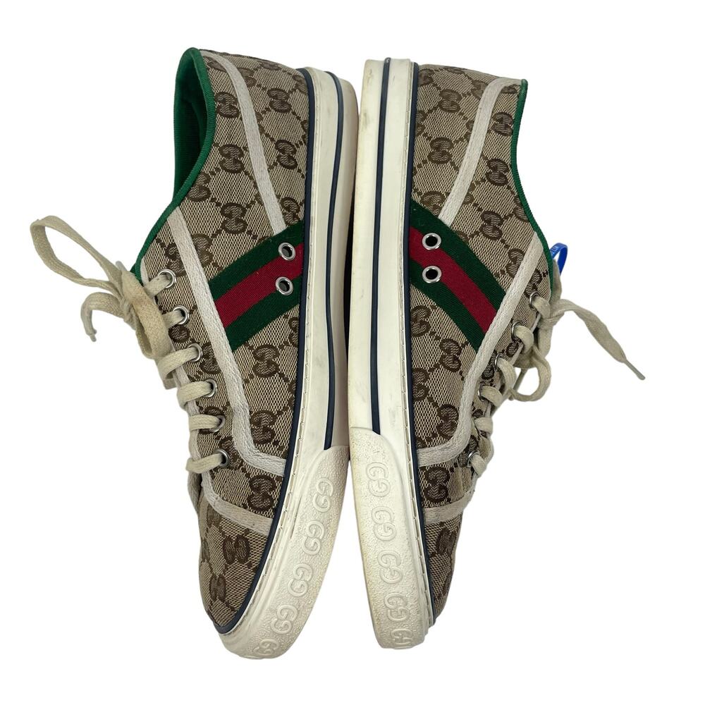 Gucci GG 1977 Tennis Sneakers Lace Up Beige Ebony Original Men Size 9/ 9.5 - Picture 6 of 14